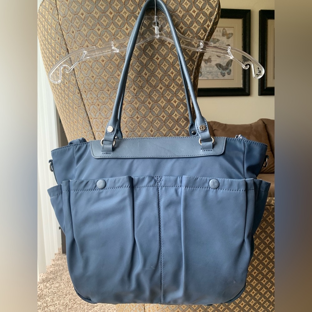 MZ WALLACE Mayfair Beaford Moonstone Blue Tote Multiple Pockets & Zipper Used - Picture 3 of 17